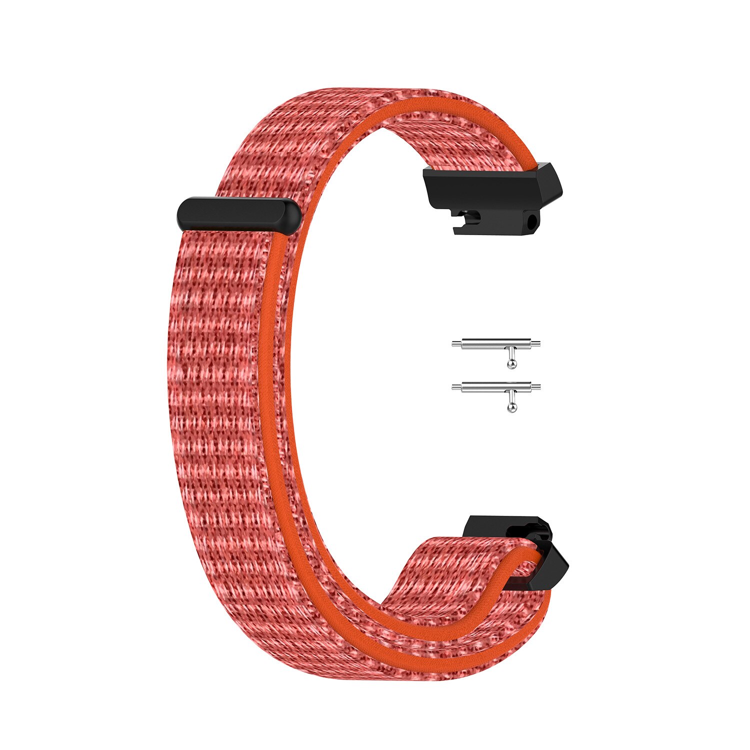Zachte nylon loopbackband, geweven klittenband polsband, horlogeband voor fitbit inspire hr/inspire smartwatch: Oranje