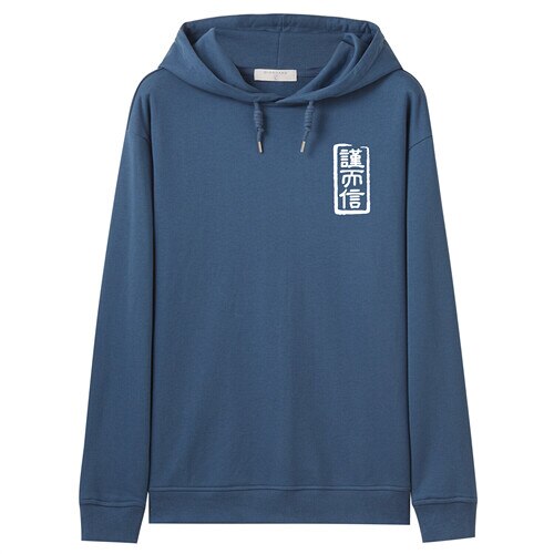 Giordano Mannen Sweatshirts Serie Gedrukt Lange Mouw Capuchon Met Trekkoord Katoen Medium Dikte Sudadera Hombre 91099643: 98Blue / S