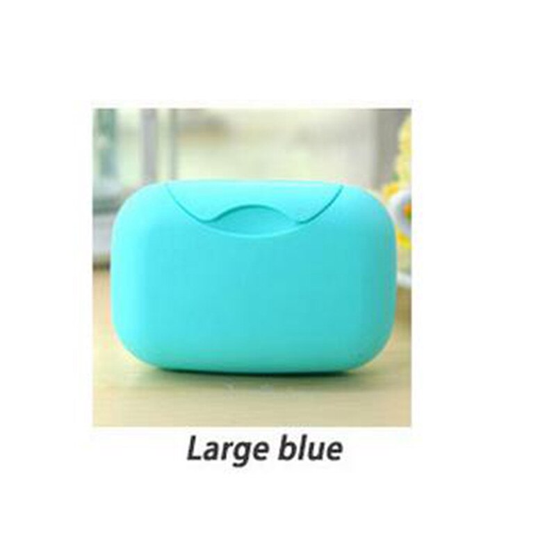 Multicolor Kleine & Grote Maat Badkamer Zeepbakje Draagbare Plaat Case Thuis Douche Reizen Wandelen Zeephouder Container Zeepkist: Blue-L