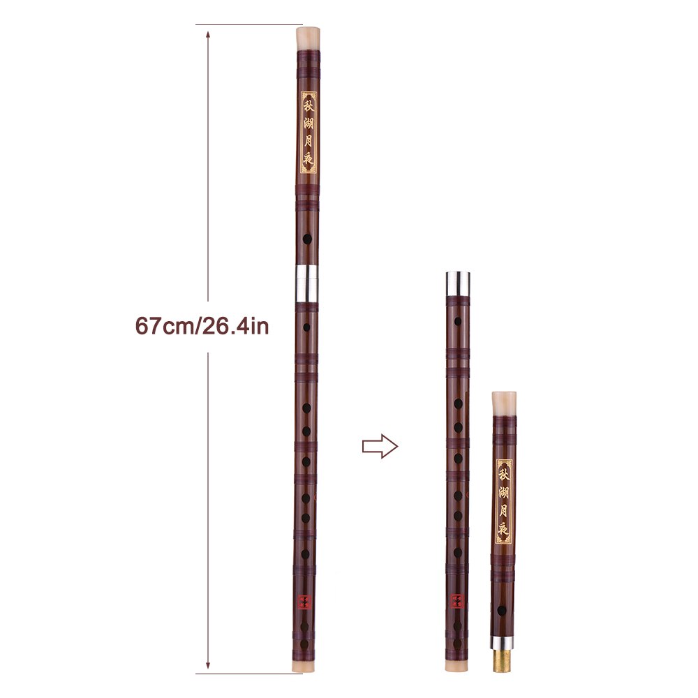 Flûte de bambou verticale chinoise enfichable Dizi Instrument de bois Musical traditionnel fait à la main C Performance professionnelle clé