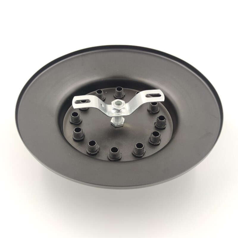 Takplatta vintage rund 20cm 3/6/14 håls belysning för hängande lampa diy + låstråd svart 8 huvud lampbotten