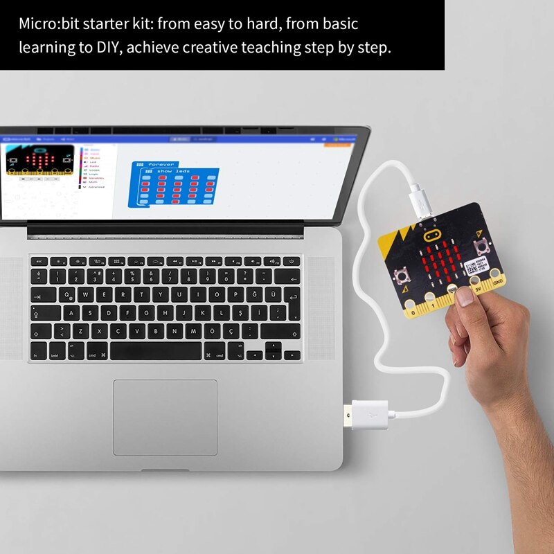 Micro: bit starter læringssæt til børn bbc micro-bit board grafisk programmerbar stamme legetøj elektronisk kit til 8+  børn med 23