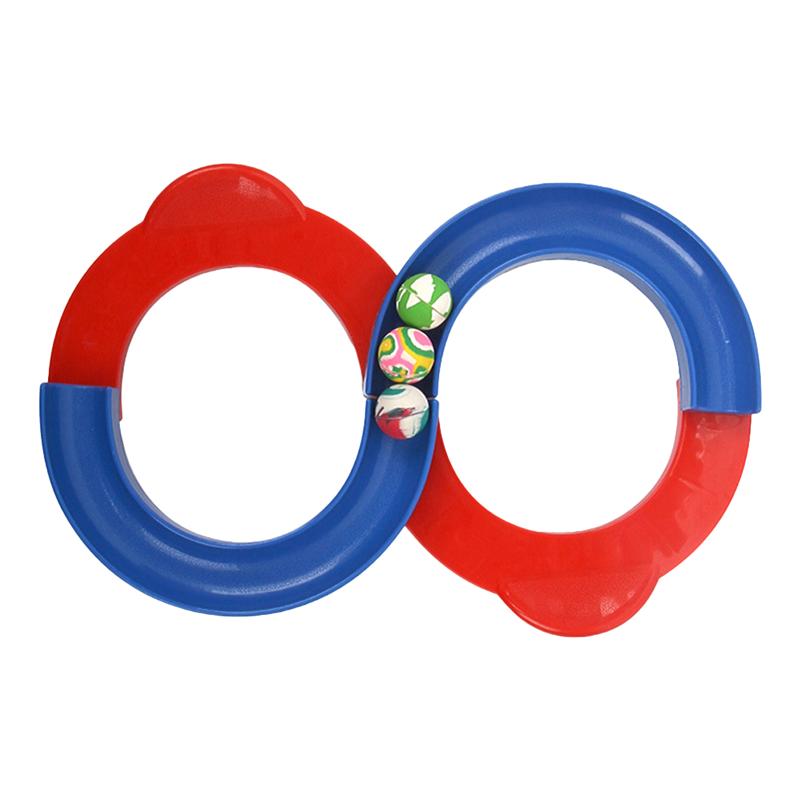 Assembled Track Orbital Ball Toys Construction Track Attention Training Hand and Eye (Mixed Color 1 Track + 3 Balls)