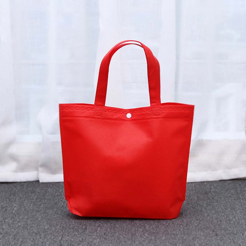 Heißer 36*45cm Faltbare Vlies Stoff Einkaufstasche Reusable Tote Beutel Frauen Reisen Lagerung Handtasche Schulter tasche mit Taste