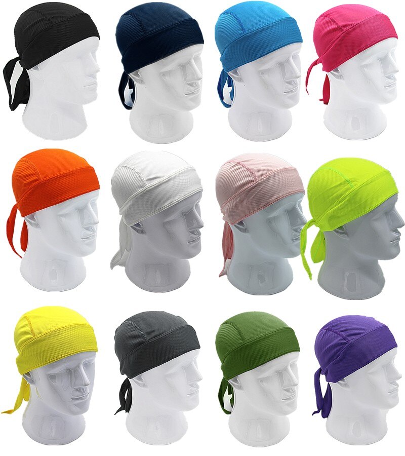 Outdoor Quick Dry Pure Cycling Cap Head Scarf Headscarf Headband Summer Men Running Riding Bandana Ciclismo Pirate Hat Hood