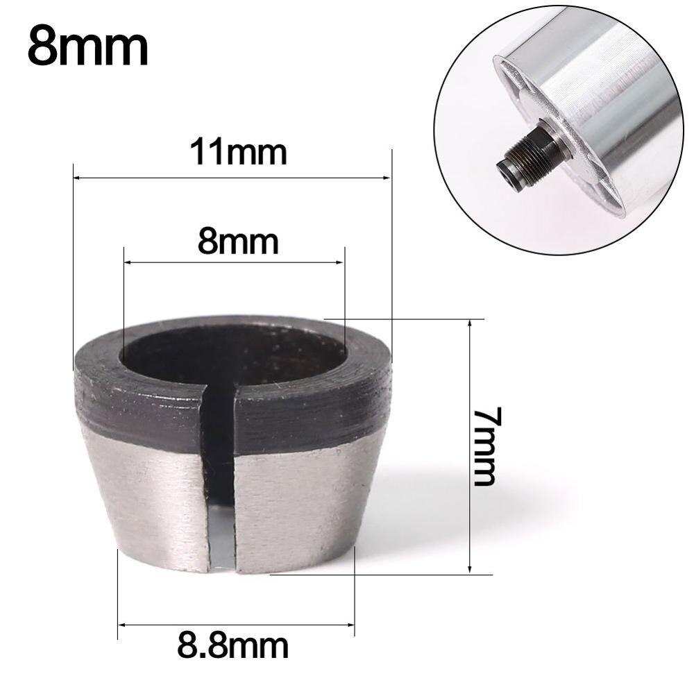 1pc 6mm 6.35mm 8mm Collets Trimr Chuck Accessory Conversion Sleeve Collet Engraving Trimming Machine Milling Cutter Tools: 8mm