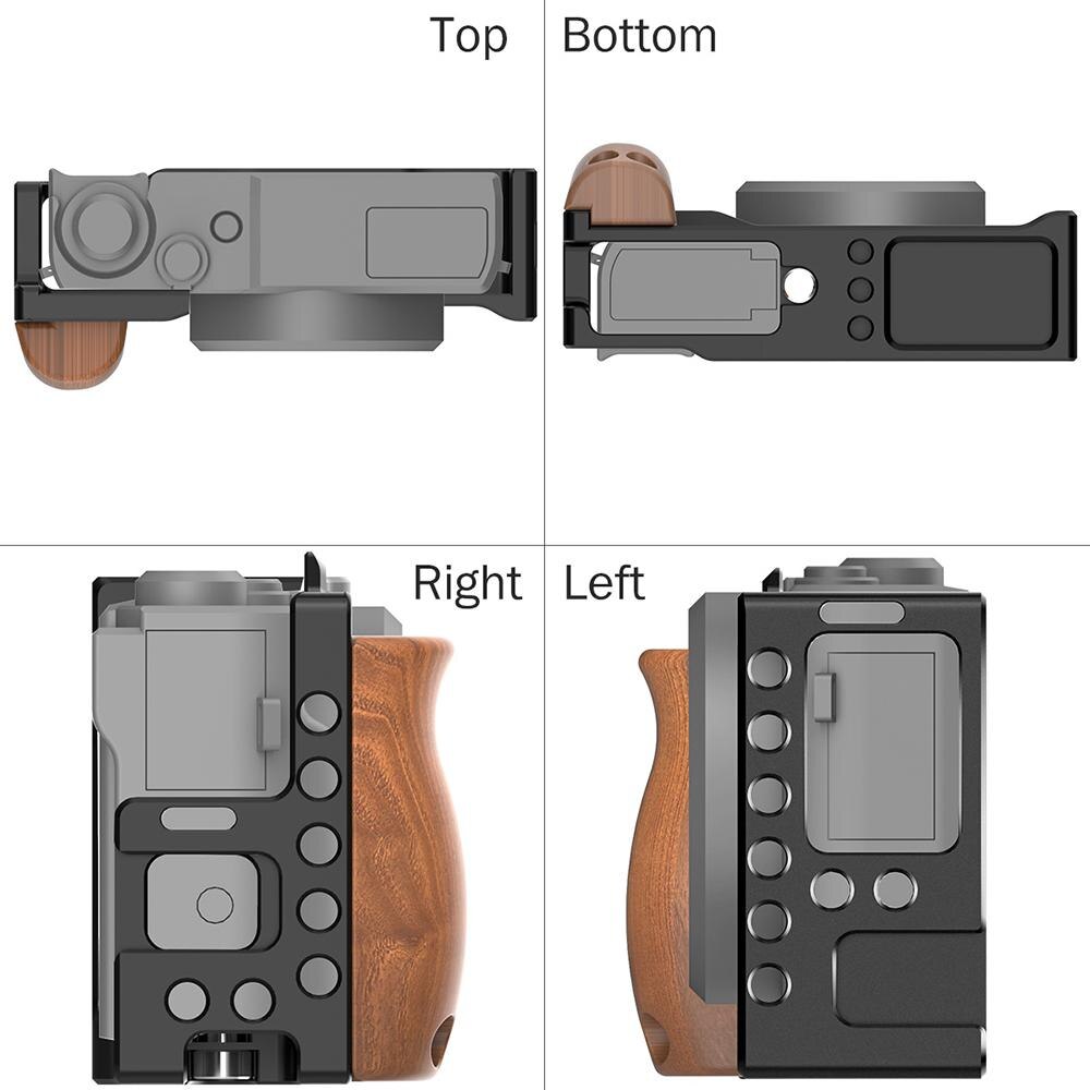 Dslr Camera Cage Rig Frame Case Stabilizer Met Houten Handvat Hand Grip Koude Shoe Mount Voor Canon G7X Mark Iii