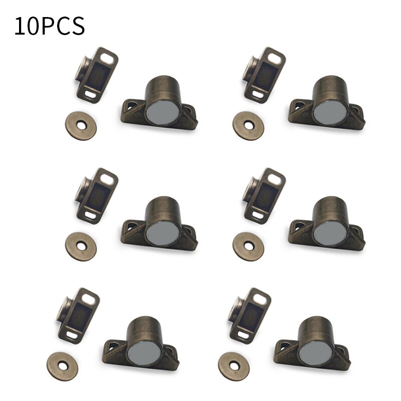 Magneet Deur Stopper Catch Dichter Meubelbeslag Rustieke Brons Sterke Super Krachtige Neodymium Magneten Zinklegering: 10PCS