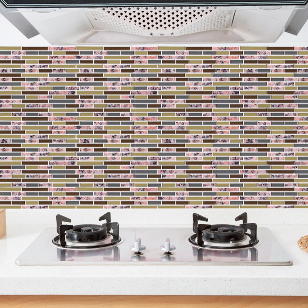 yazi 5 Sheets Peel and Stick Backsplash Tiles for Wall Kitchen 3d Mosaic Tiles Wallpaper Adhesives Mosaic Wall Sticker Paper