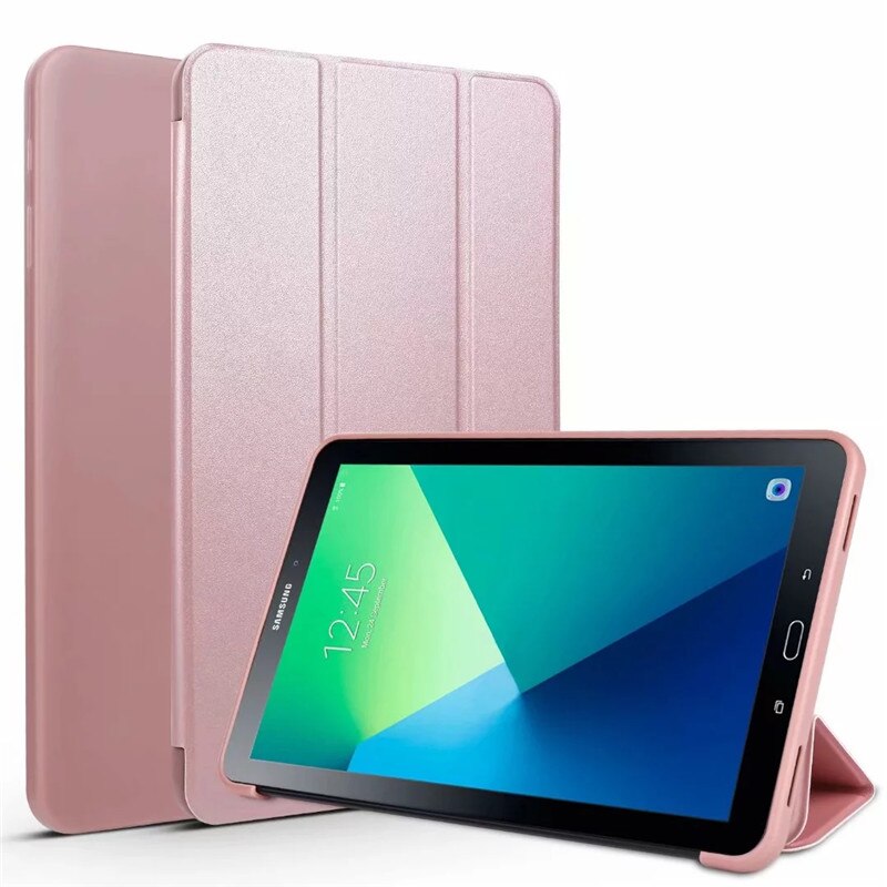 Funda de tableta para Samsung Galaxy Tab A A6 10,1, , T585, T580, SM-T580, T580N, cubierta inteligente plegable ultrafina, con lápiz óptico: Rose Gold