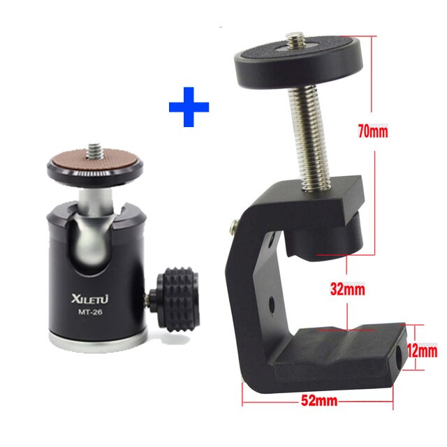 Outdoor Multifunction C Clip Tripod Ball Head Base Fixture Clamp For Cellphone Digital Camera Sports Camera: Orange