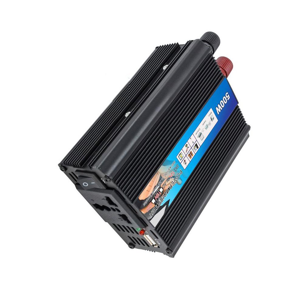 Car Inverter 12v To 220v 500w Car Inverter High-power Sine Wave Home High-conversion Automatic Transformer Adapter for Cars