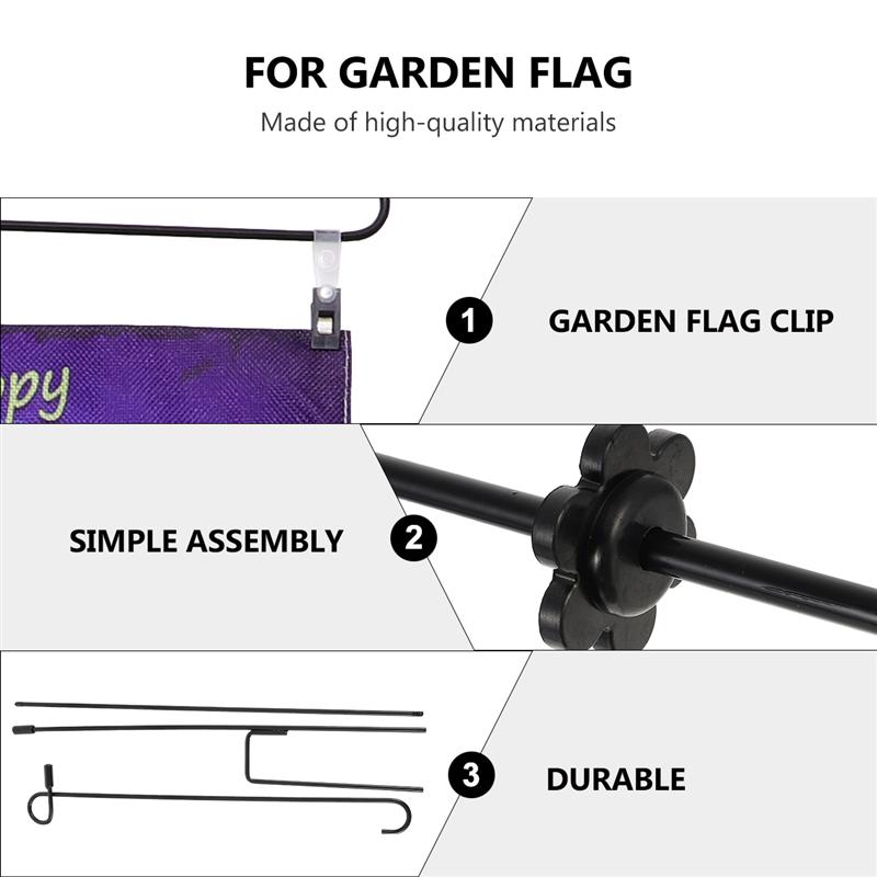 1 Set Ijzer Banners Accessoires Voor Tuin Vlag Stand Vlaggenmast Diy Met Stop En Clip Vlag Beugel Vlag Stand Vlag houder