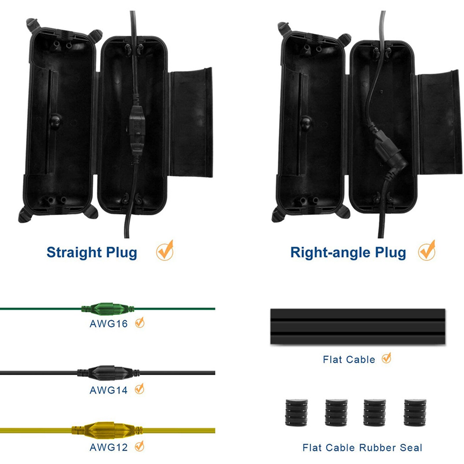 Junction Box Case For Garden Outlet / Plug / Power Tool Waterproof Weatherproof Wall Mountable Extension Cord Safety Cover