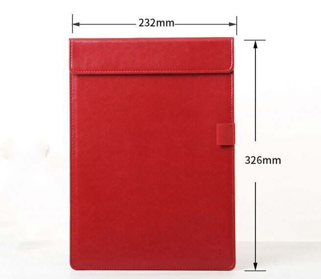 A4 A5 porte document de en cuir fichier dossier papier stockage bureau d'affaires fournitures de classement scolaire avec Insertion de stylo: L Red