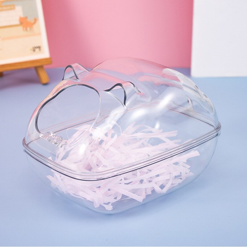 Inodoro transparente para baño, caja desodorante antisalpicaduras para mascotas pequeñas, doble uso, Hamster, nubes