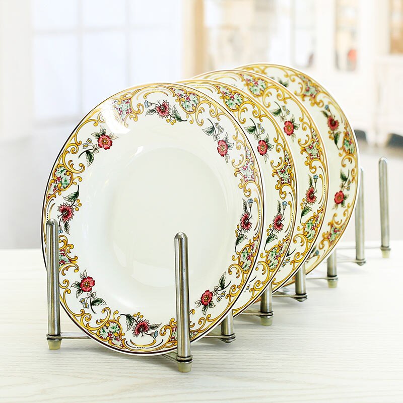 4 Stuks Set, 8Inch, Fijne Bone China Soep Schotel Set. Keramische Diner Serveren Schotel, Keuken Platen Soep Diepe Plaat, Restaurant Gerechten: Default Title