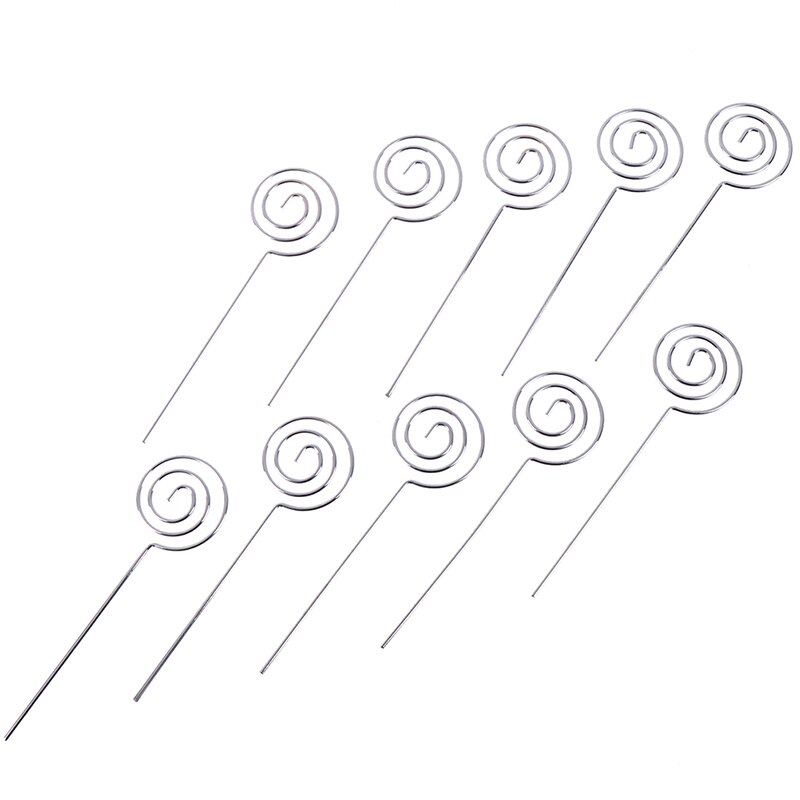 10x Metalen Bedrade Business Kaarthouder Memo Foto Foto Papier Opmerking Clip Beugel Diy Craft Home Kantoorbenodigdheden
