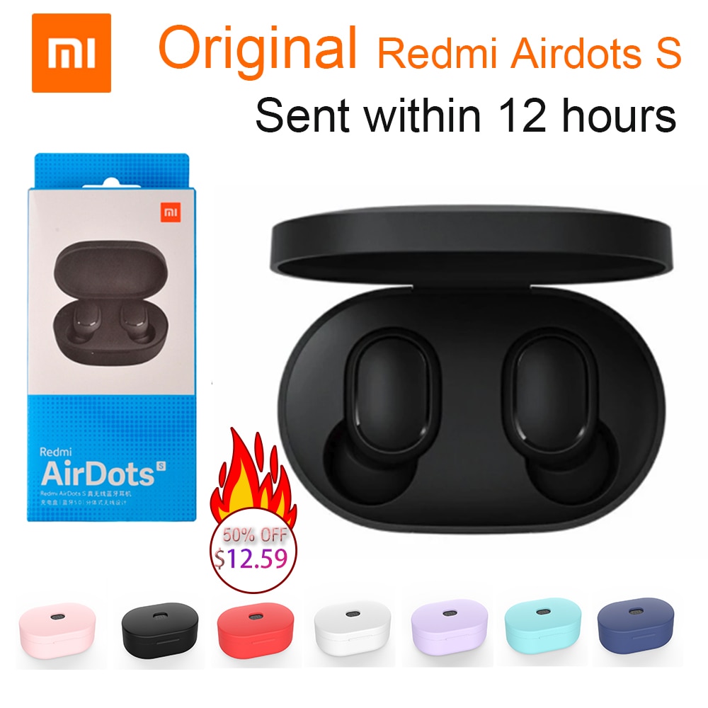 Xiaomi Redmi Airdots S Draadloze Bluetooth 5.0 Met Microfoon Handsfree Mi Oordopjes Ai Controle Opladen Oortelefoon In-Ear stereo Bass