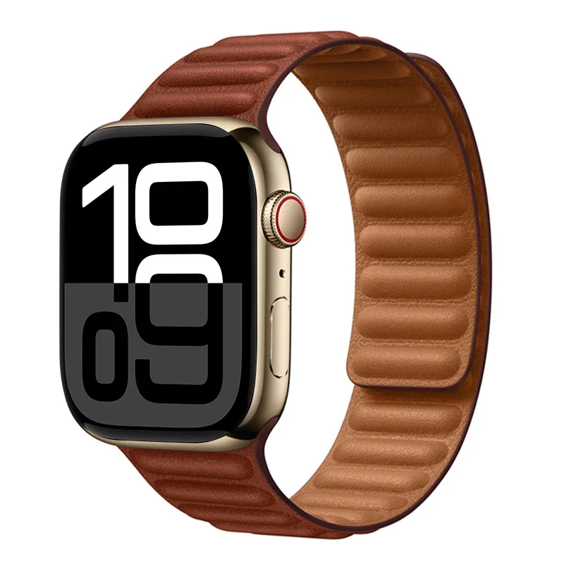 officiële website lederen band voor Apple Watch Band 45 mm 46 mm 42 mm 44 mm 40 mm magnetische lus link armband iWatch 49 mm 10 9 8 7 6