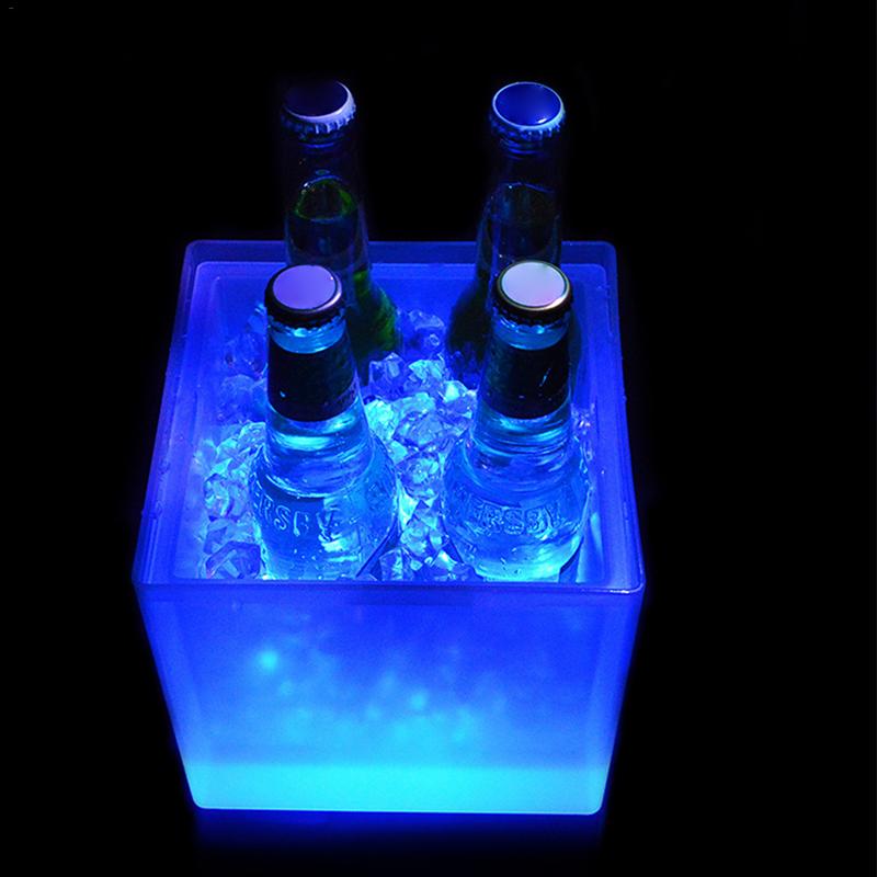 Led balde de gelo champanhe bebidas vinho cerveja refrigerador de gelo para restaurante bares discotecas ktv pub festa 3.5l brilhante