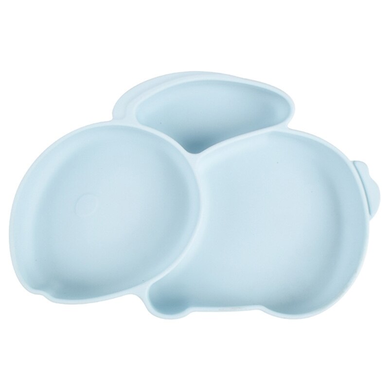 Baby Suction Bowl Divided Dinner Plate Infants Learning Feeding Dish Non-toxic BPA-Free Silicone Solid Color Cute Cartoon: Y5