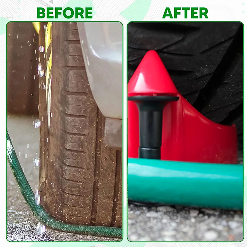 Tubo flessibile scorrevole Cuneo per pneumatici Tubo per lavaggio auto Strumenti anti-pizzico guida per tubi flessibili per auto Ruota Prevenire i dettagli dell'auto/Strumento di lavaggio