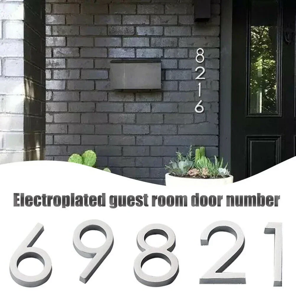 Number 3D House Number Sticker Self Adhesive Door Plate Sign Outdoor Mail Box Apartment Hotel Room Number Home Decor