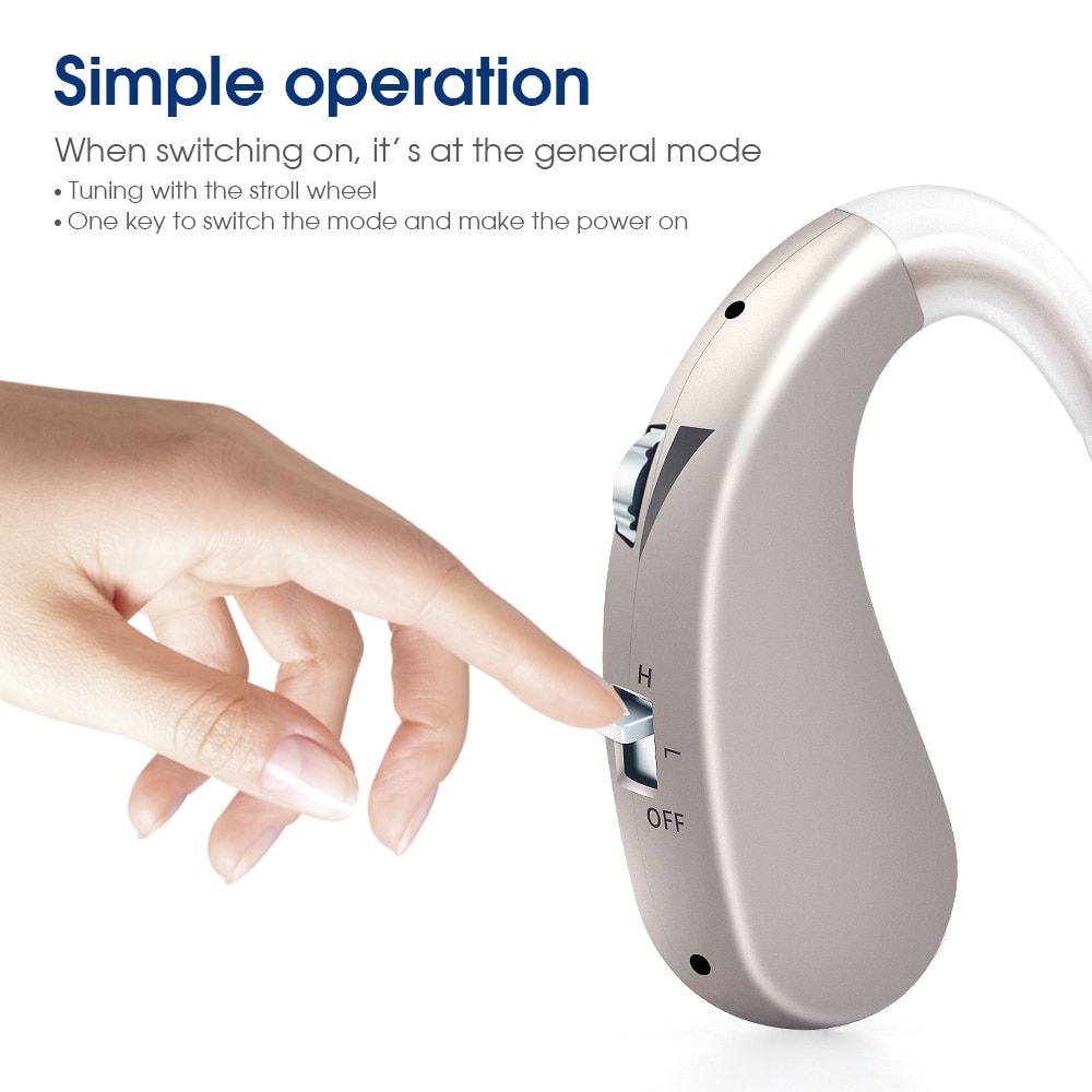 Rechargeable Hearing Aid,Mini Wireless Digital Invisible Sound Amplifier,Suitable For People With Moderate To Severe Hearing