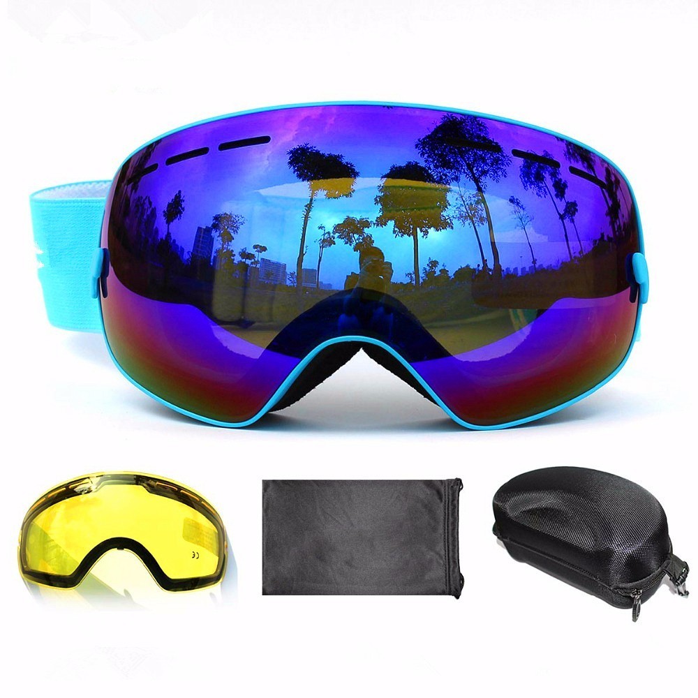 BENICE snowboard goggles 2 dubbele lens UV400 anti-fog sferische ski bril skiën mannen vrouwen ski bril + lens + Box Set