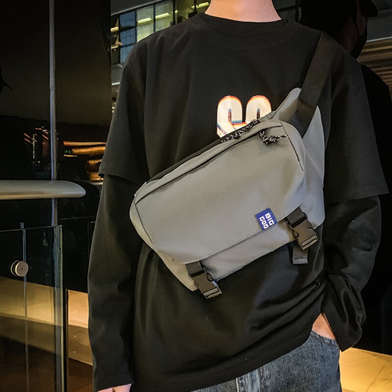 Riñonera Unisex con personalidad Hip-hop, bolso de hombro de , bolso de nailon de gran capacidad