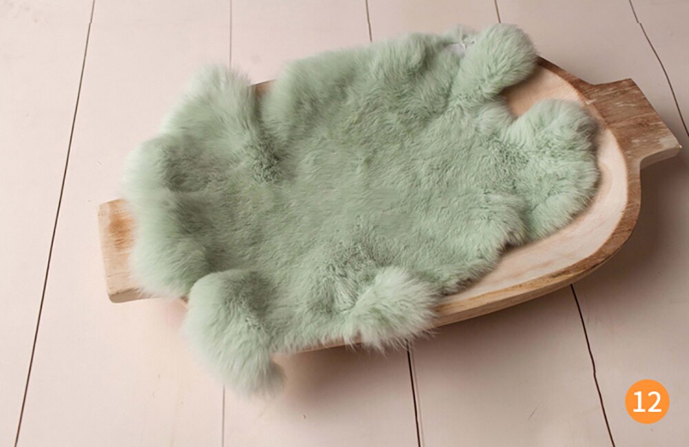 Birth Photo Shoot Background Blanket Rabbit Fur Baby Baby Girl Birth Photography Props Blanket Accessories: as picture 12