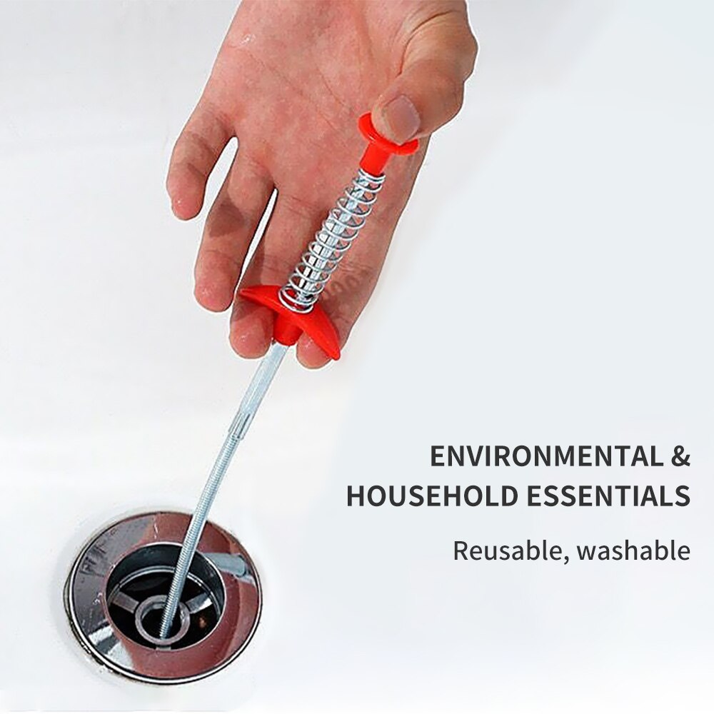 3 Pack Plumbing Drain Snake Clogged Drains Snake Auger Hair Clog Remover Shower Toilet Sink Cleaner Bath Kitchen Clean Tools