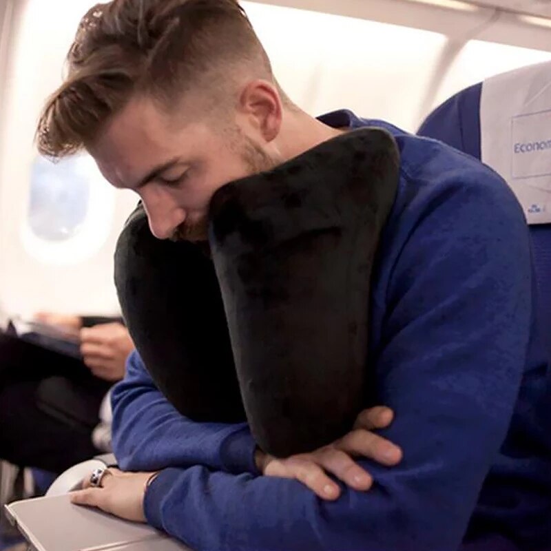Almohadas inflables para dormir en forma de H, almohada de viaje para cuello, reposacabezas, cojín corporal para coche, avión, oficina, siesta