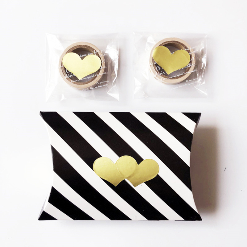 120 Stks/partij Mooie Gouden Hart Handgemaakte Adhesive Kraft Seal Sticker Voor Bakken Label Stickers Grappige Diy