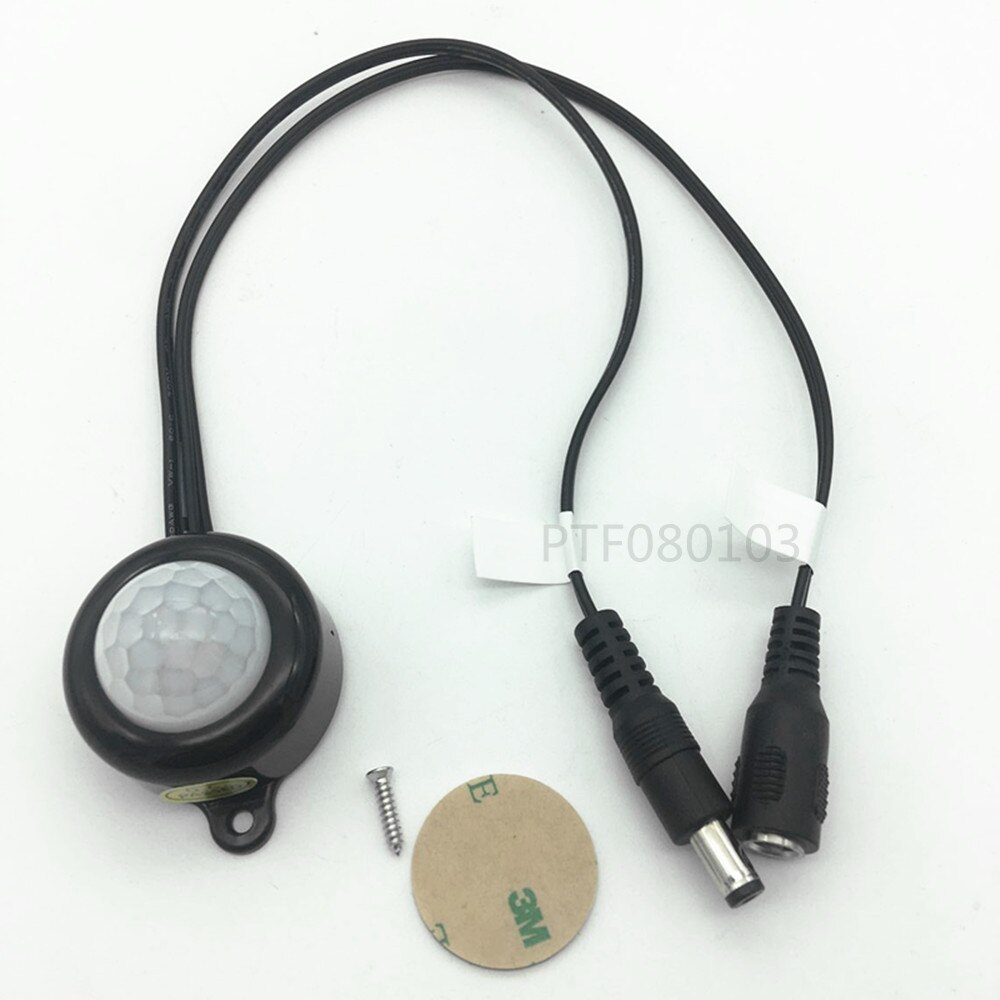 Dc 5-24 V/5A Met Plug Voor Led Strip Menselijk Lichaam Infrarood Pir Motion Sensor Switch Energie -Saving TDL-2025-B Plastic: Biack