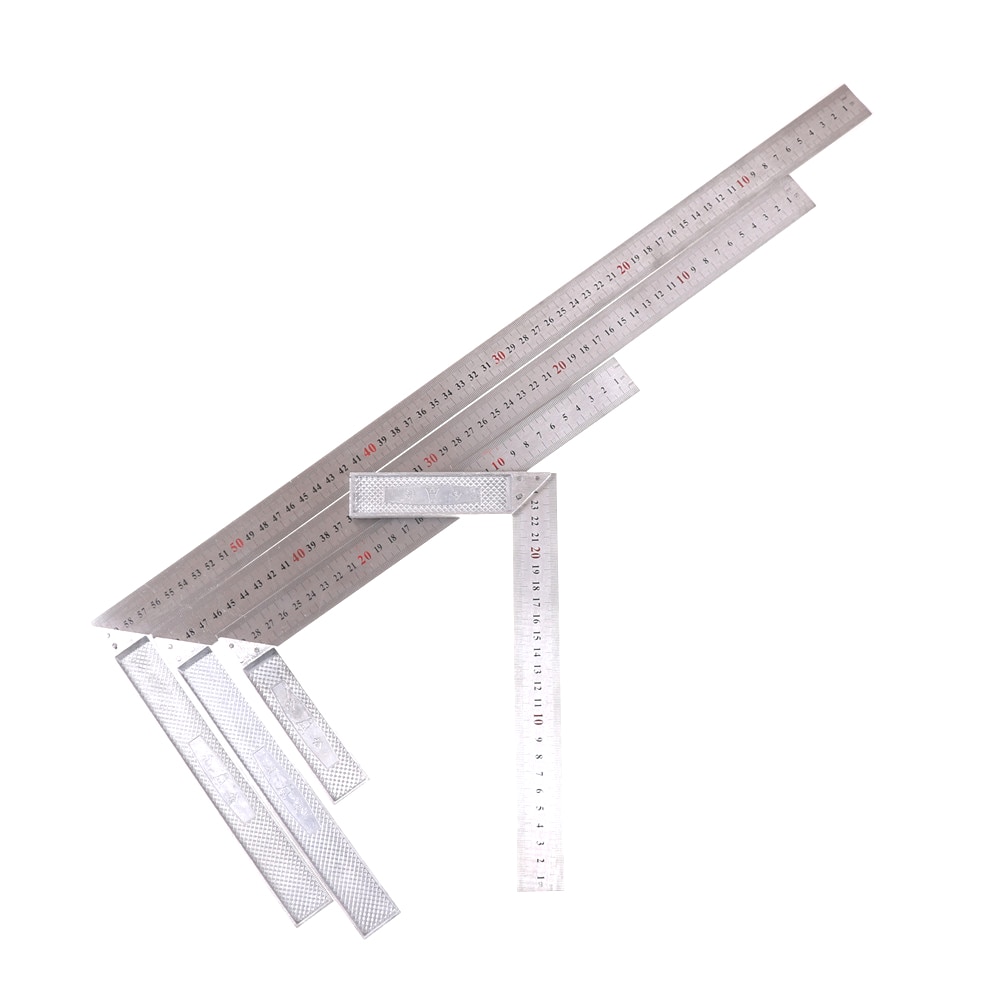 Metal Steel Engineers Try Square Set Wood Measuring Tool Right Angle Ruler 90 Degrees Measurement Instruments 4 Sizes