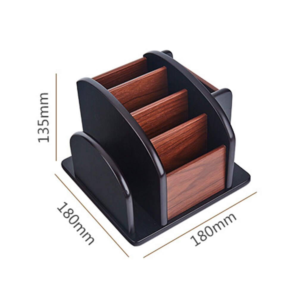 DIY Wood Desk Stationery Holders Desk Storage Organizer 360 Rotating Pen Pencil Holder Table Office Paper Holders Stationery: A2
