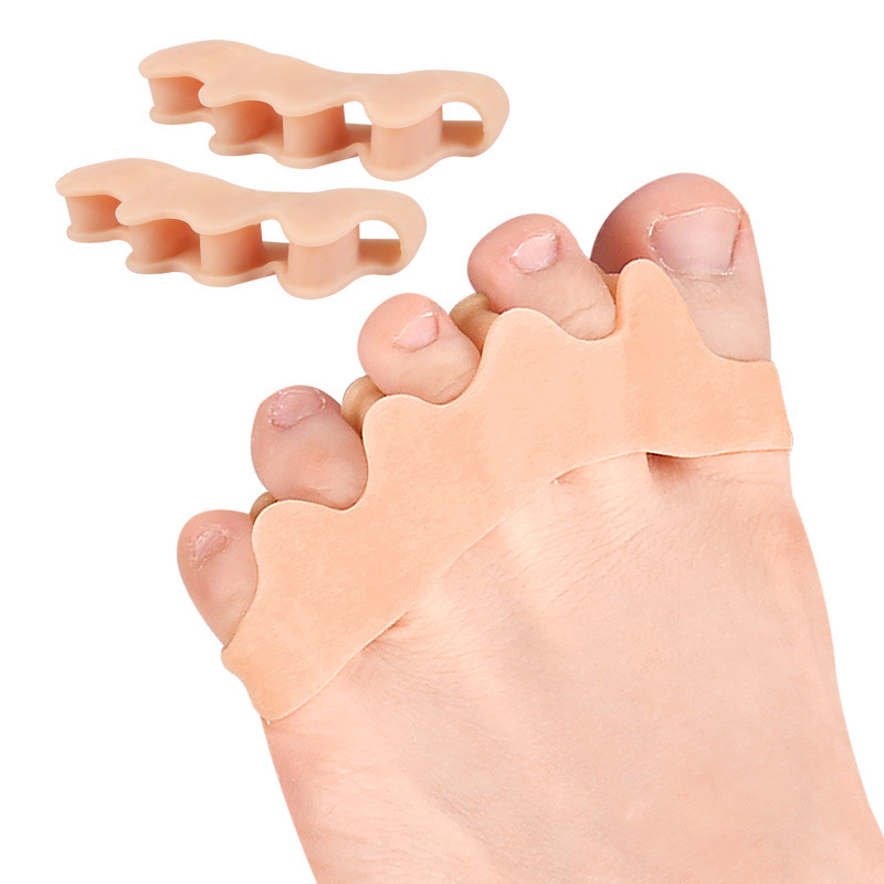Siliconen Vinger Teenbeschermer Teenseparators Brancards Stijltang Bunion Protector Pijnbestrijding Voetverzorging 5 kleuren: Donker Kaki