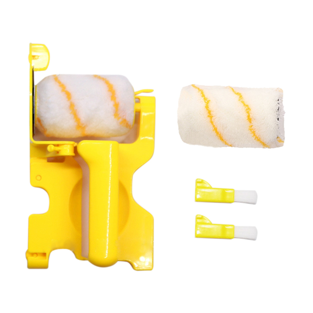 Paint Edging Tool Clean-Cut Edger Roller Painting Brush Door Wall Corner Clean-cut Paint Edger Roller for Wall Ceiling Brush: Short handle set