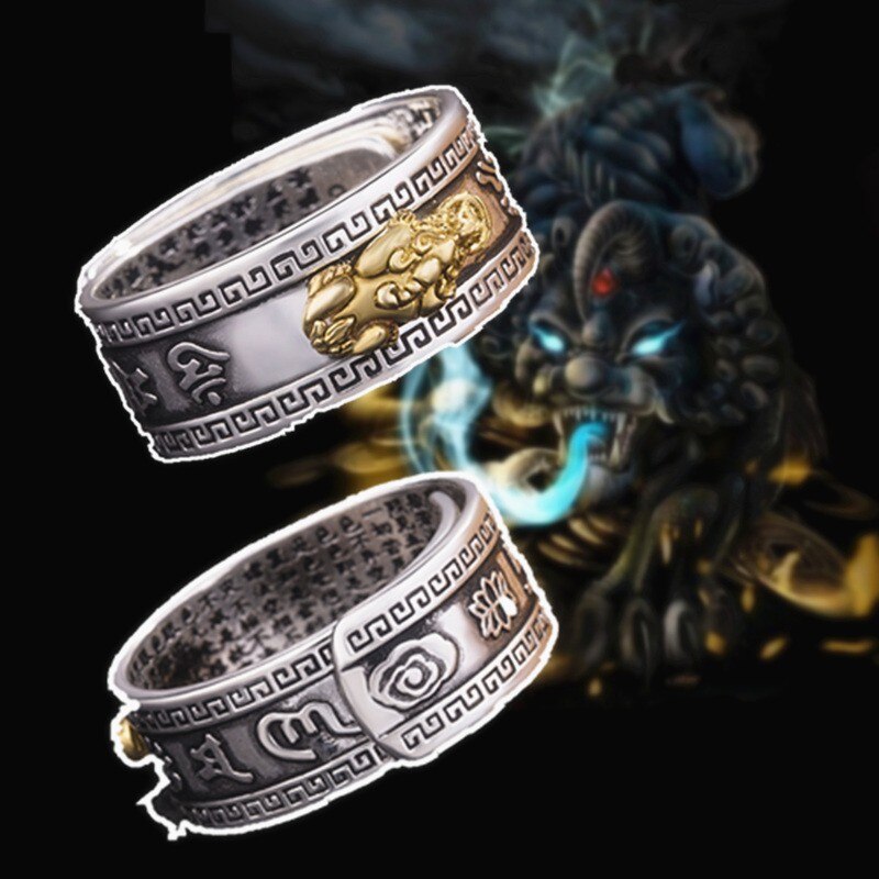 Pixiu Ring Charme Bringen Glück Reichtum Chinesische Feng Shui Tier Schatz Amulett Offene Einstellbare Buddha Ringe Schmuck Weibliche Männer