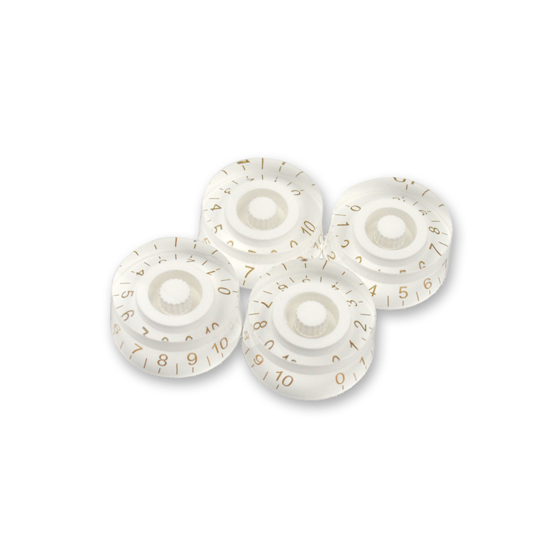 4 PCS Round Guitar Knobs Speed Volume Tone Control Knobs Rotary Knobs for Electric Guitar Parts Replacement: WHITE