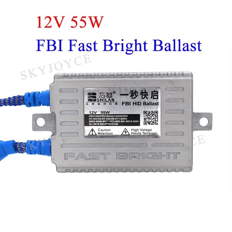 SKYJOYCE-Kit de bombilla de Xenón HID de 55W, rápido y brillante, Kit de xenón H7 H1 9005 9006 H11 5500K, bombilla HID del FBI 55W, Kit de balasto HID de arranque rápido
