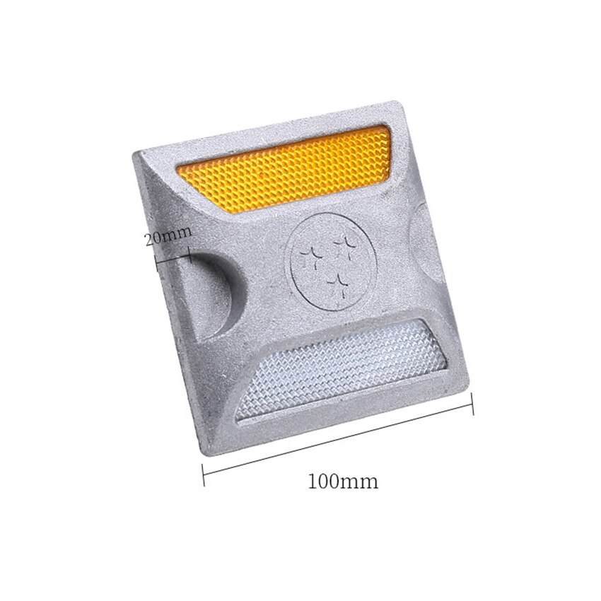 5pcs LED Road Guide Light Reflective Spike Cast Aluminum Beads Dual Protuberant Signpost Ground Reflective Spike Raised Sign