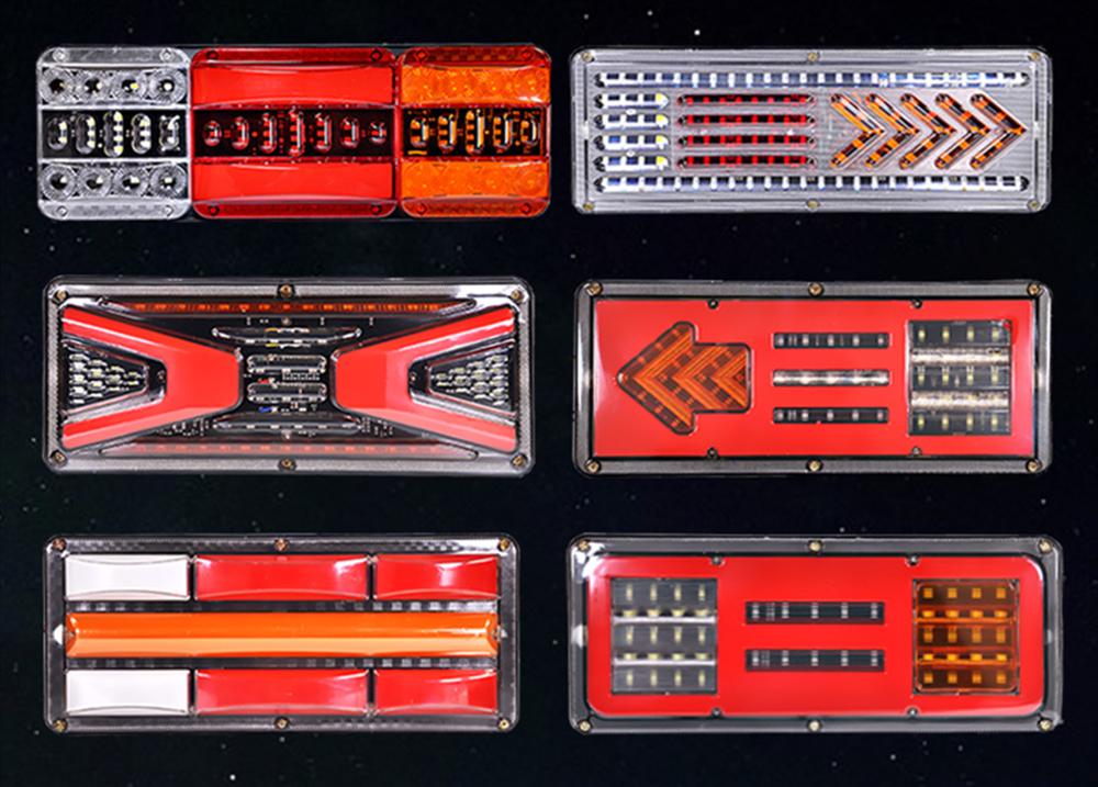 12V Trailer Truck LED Tail Light 2pcs Rear Taillight Stop Lorry Bus Brake Reverse Turn Indicator lamp Traffic Warning Lights