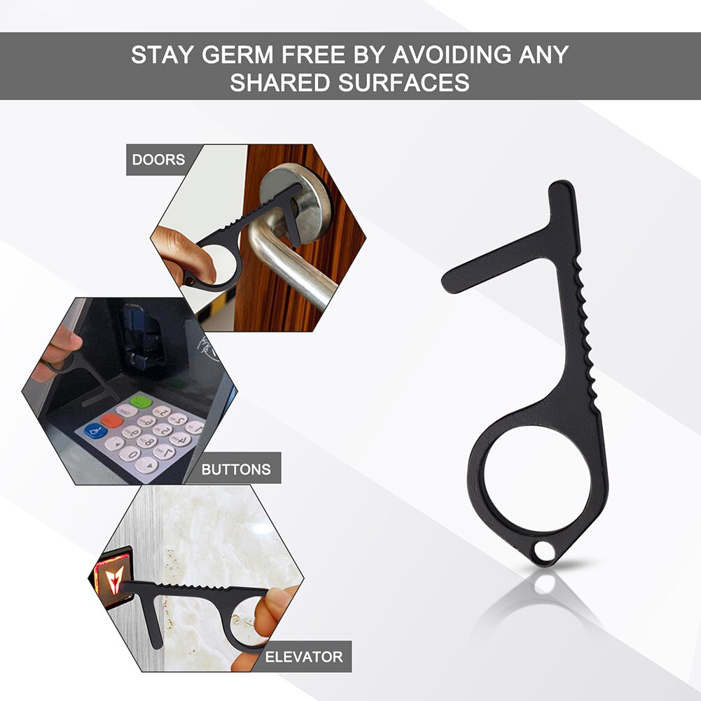 Non-contact Door Opener Multi Key Chain 1PCS Metal Press Button Tool Portable Outdoor Public Elevator Hygiene Touch Gadgets