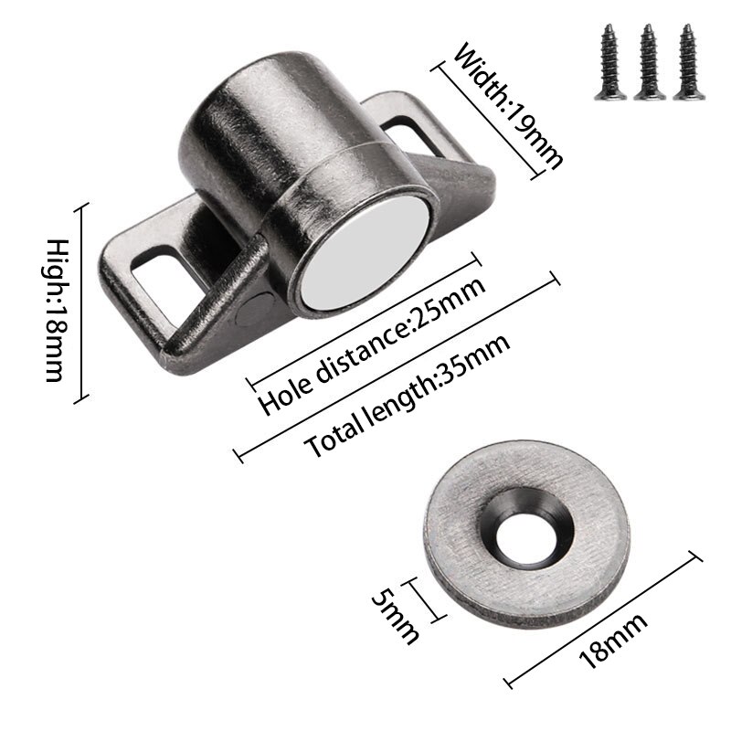 Magnet skåpdörr spärr magnetisk möbel dörrstoppare starka superkraftiga magneter spärr hem hårdvara möbler: Pistol svart