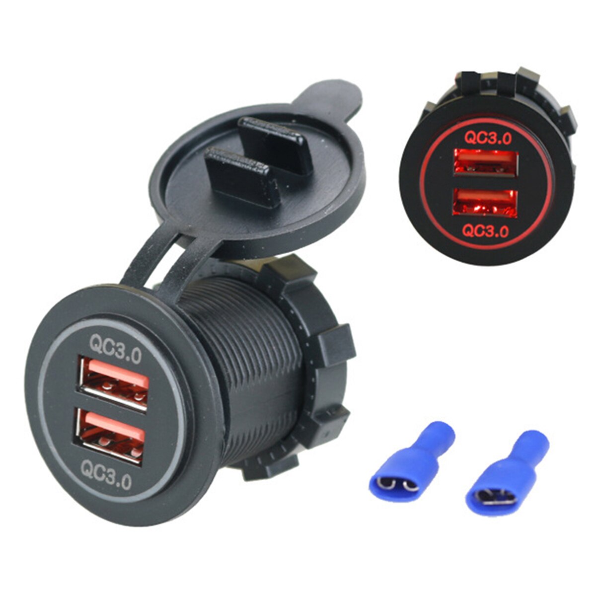 12V 24V Dual Qc 3.0 Usb Smart Auto Lader Snel Opladen Voor Cellphone Tablet Over pc Materiaal