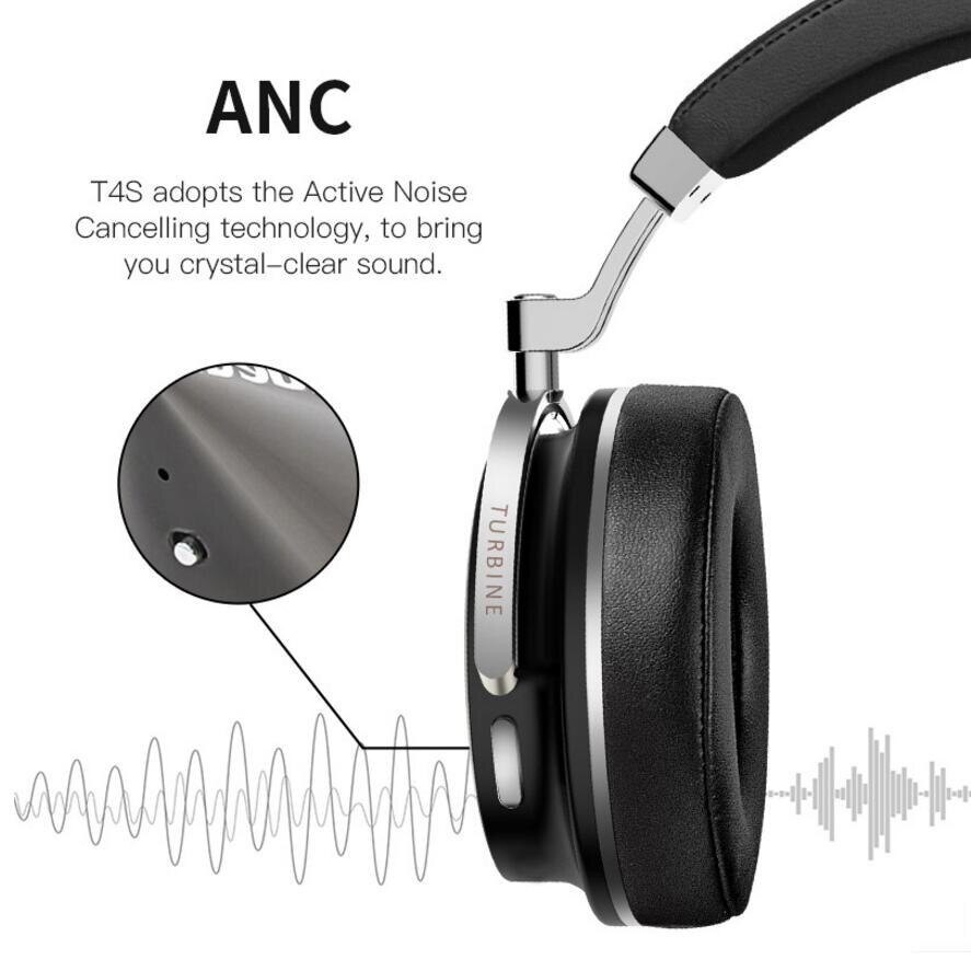 Original Bluedio T4S Active Noise Cancelling Wireless headset Bluetooth Headphones Stereo Bass Music auriculares Mic Call Earbud