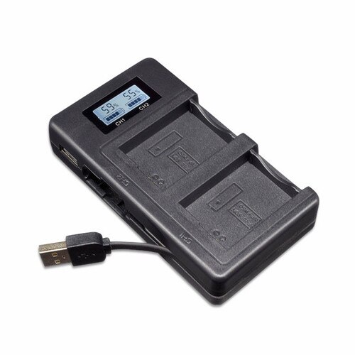 Soporte para cargador inteligente de batería con pantalla LCD de dos puertos para Sony Alpha A6000 A6300 A6500 A7r A7: Default Title